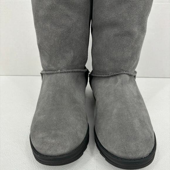 Muk Luks Ziggy Rodeo Winter Boots Genuine Suede Faux Fur Lined Gray Women's 7 - Picture 3 of 10